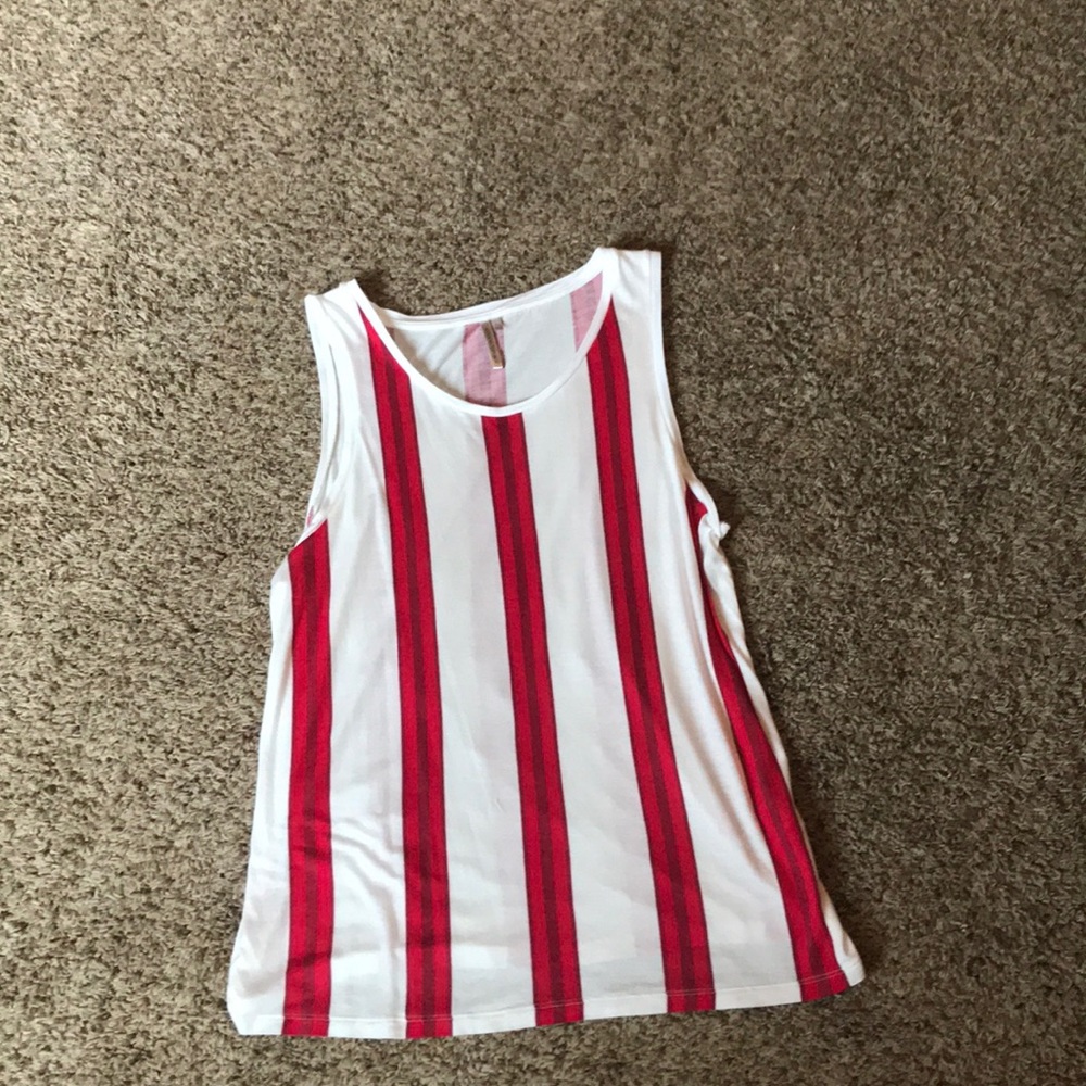 Banana Republic:Red and White striped shirt
